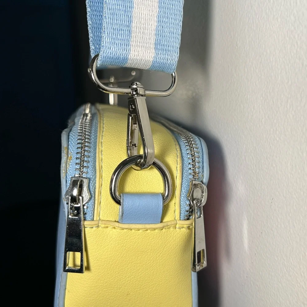 Pastel Kids Crossbody Bag with Ice Cream Charm - Blue, Pink & Yellow